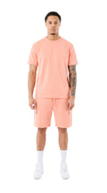 Ensemble Short/T-shirt Cargo Tank – Salmon - vue 1