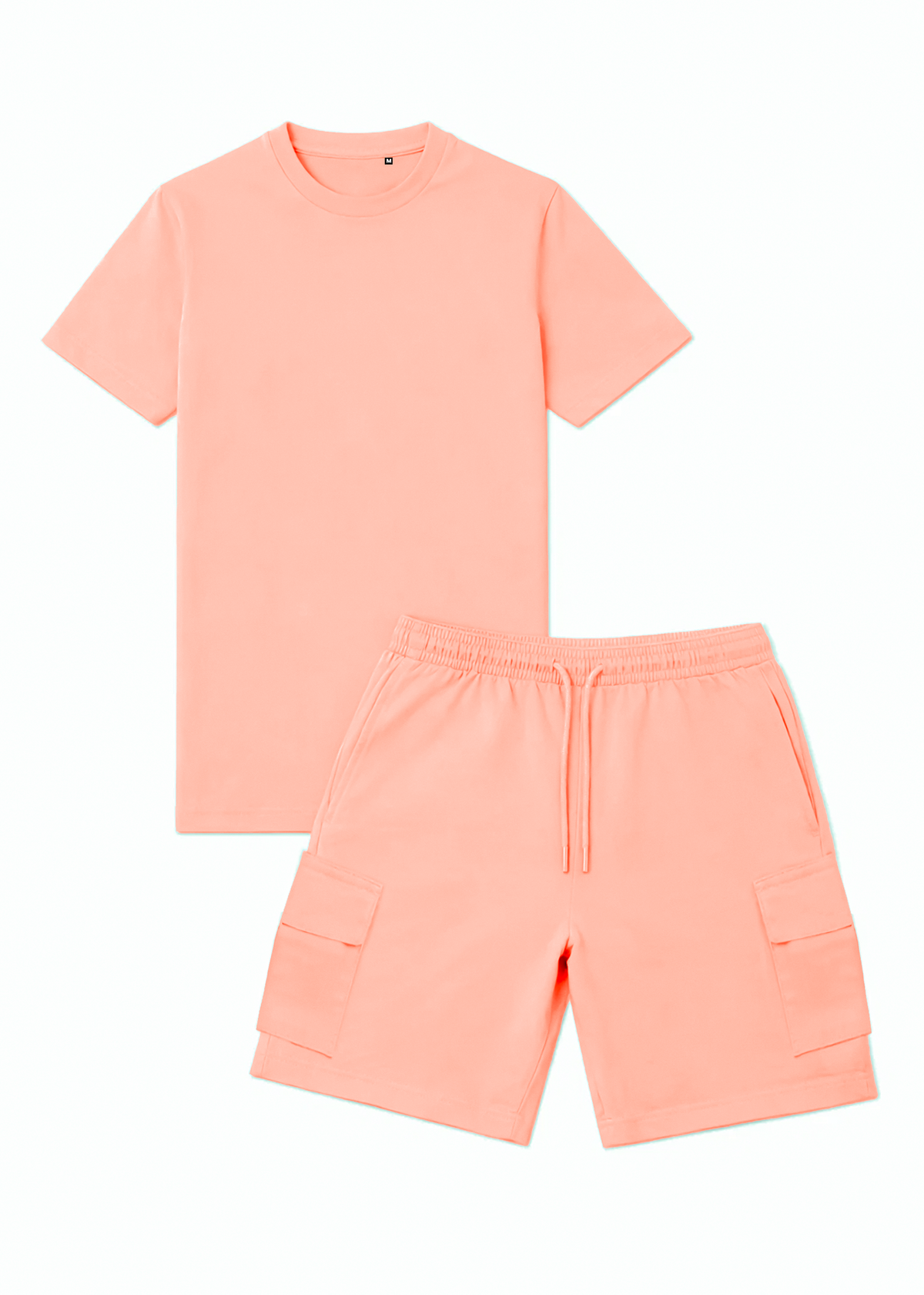 Ensemble Short/T-shirt Cargo Tank – Salmon - vue 2