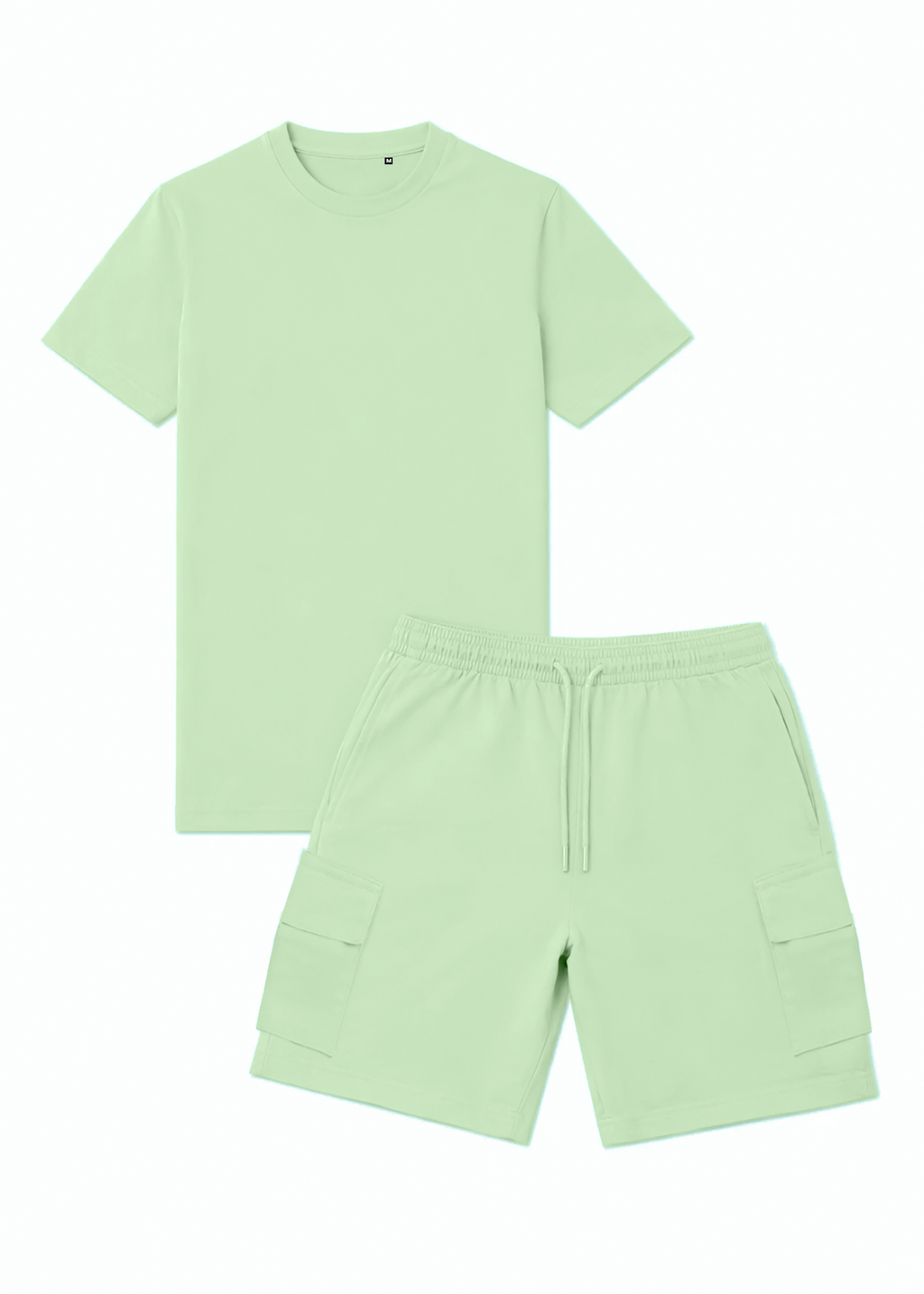 Ensemble Short/T-shirt Cargo Tank – Pistache - vue 2