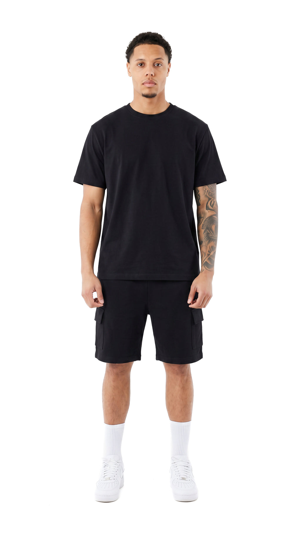 Ensemble Short/T-shirt Cargo Tank – Black - vue 1