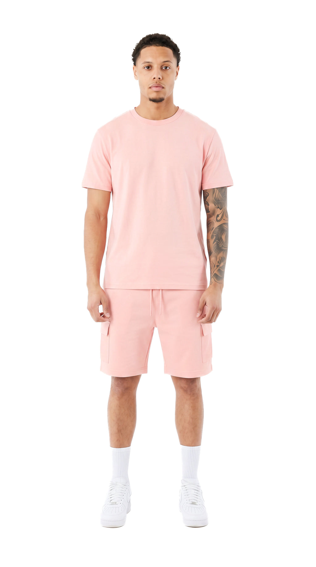 Ensemble Short/T-shirt Cargo Tank – Pink - vue 1