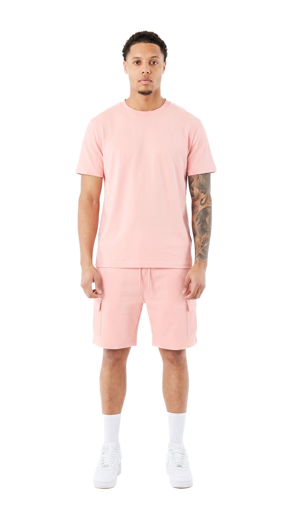 Ensemble Short/T-shirt Cargo Tank – Pink - vue 1
