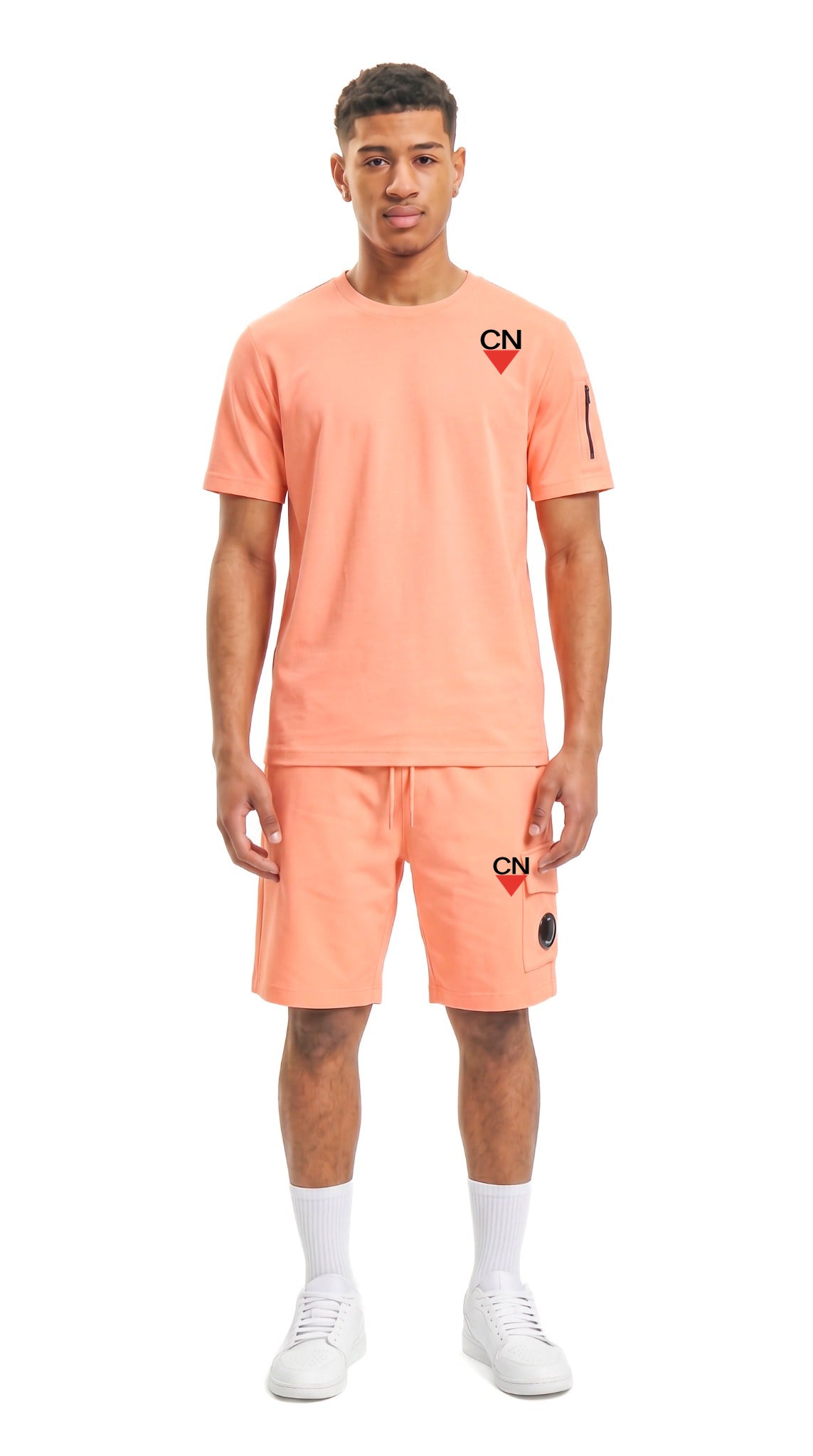 Ensemble Short/T-shirt Trinity – Salmon - vue 1